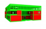 3D Modell Ausführungsplanung, Ansicht Ost - Eingangsbereich - Grafik: 2BPlan